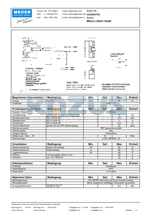 MK02-4-1B90C-7000W_DE datasheet - (deutsch) MK Reed Sensor