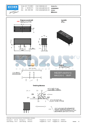 MK02-6-0_DE datasheet - (deutsch) MK Reed Sensor