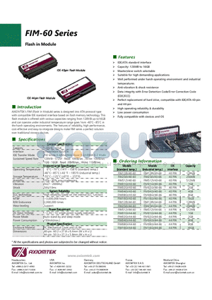 FIM-60 datasheet - Master/slave switch selectable