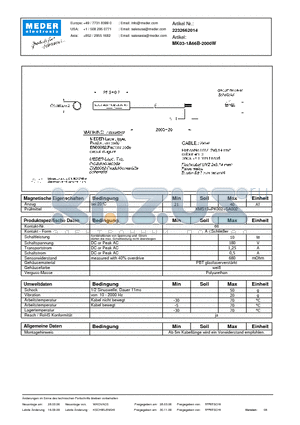 MK03-1A66B-2000W_DE datasheet - (deutsch) MK Reed Sensor