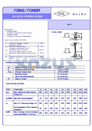 70NS datasheet - SILICON POWER DIODE