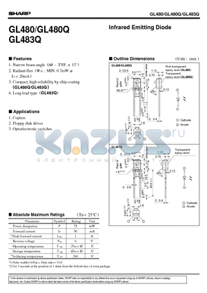 GL480 datasheet - Infrared Emitting Diode