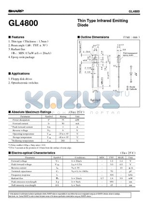 GL4800 datasheet - Thin Type Infrared Emitting Diode