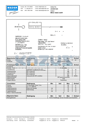 MK03-1A66C-300W_DE datasheet - (deutsch) MK Reed Sensor