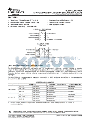 MC34063ADRJR datasheet - 1.5-A PEAK BOOST/BUCK/INVERTING SWITCHING REGULATORS