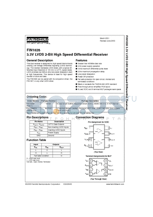 FIN1028MPX datasheet - 3.3V LVDS 2-Bit High Speed Differential Receiver