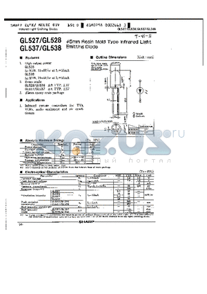 GL527 datasheet - 5MM RESIN MOLD TYPE INFRARED LIGHT EMITTING DIODE