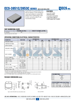 ECS-3951C-500-B datasheet - SMD CLOCK OSCILLATOR
