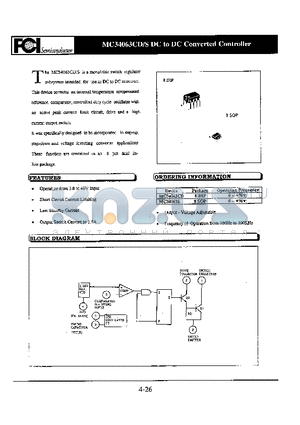 MC34063CD datasheet - DC to DC converted Controller