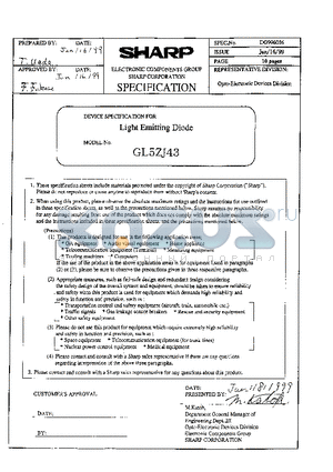 GL5ZJ43 datasheet - DEVICE SPECIFICATION FOR Light Emitting Diode