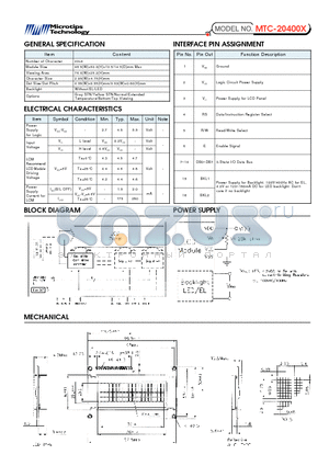 MTC-20400X datasheet - MTC-20400X