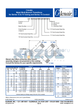710-093Z1 datasheet - Metal Multi-Branch Transitions