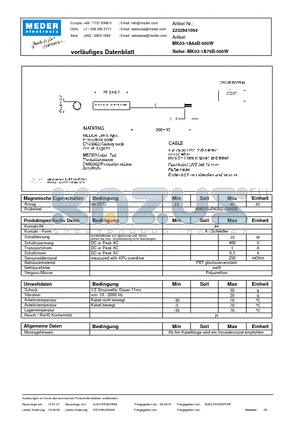 MK03-1A84B-500W_DE datasheet - (deutsch) MK Reed Sensor