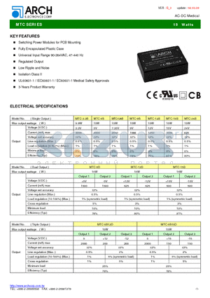 MTC-5D datasheet - AC-DC Medical