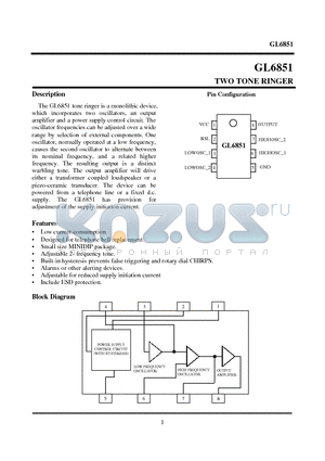 GL6851 datasheet - TWO TONE RINGER