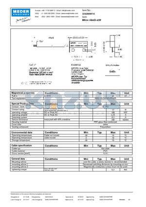 MK04-1A66B-45W datasheet - MK Reed Sensors