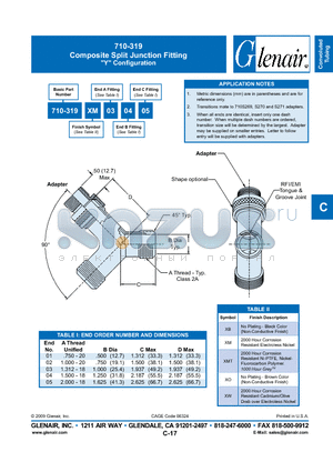 710-319XM03 datasheet - Composite Split Junction Fitting