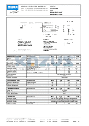 MK04-1A66B-600W datasheet - MK Reed Sensors