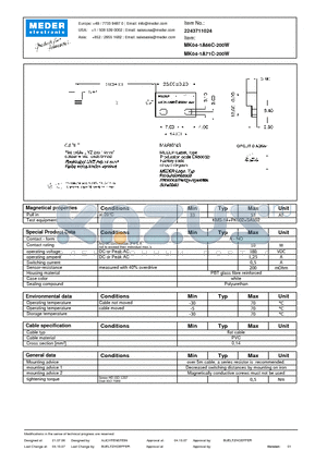 MK04-1A66C-200W datasheet - MK Reed Sensors