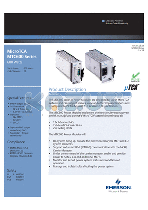 MTC600-48NR16S9J datasheet - MicroTCA