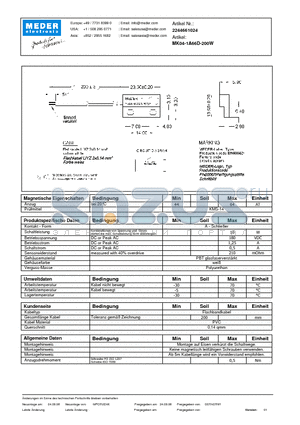 MK04-1A66D-200W_DE datasheet - (deutsch) MK Reed Sensor