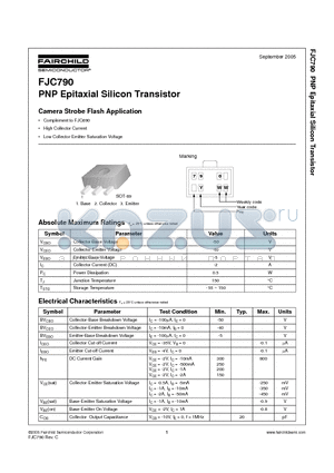 FJC790_05 datasheet - PNP Epitaxial Silicon Transistor