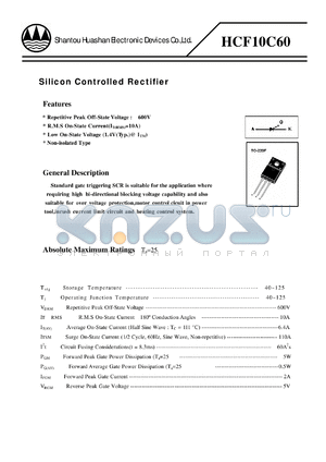 HCF10C60 datasheet - Silicon Controlled Rectifier