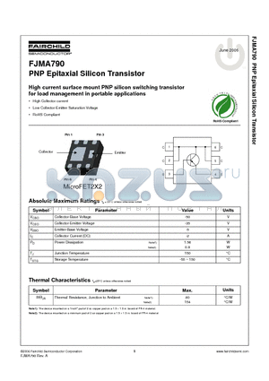 FJMA790 datasheet - PNP Epitaxial Silicon Transistor
