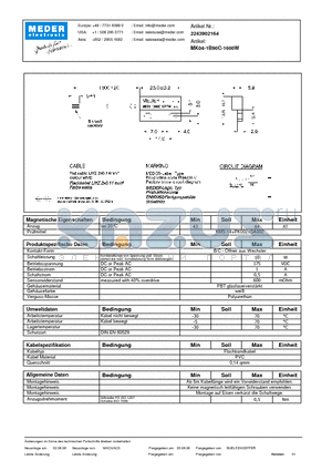 MK04-1B90C-1600W_DE datasheet - (deutsch) MK Reed Sensor