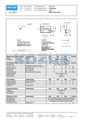 MK04-1B90C-500W_DE datasheet - (deutsch) MK Reed Sensor