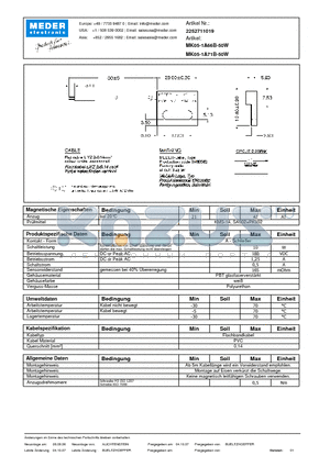 MK05-1A66B-50W_DE datasheet - (deutsch) MK Reed Sensor