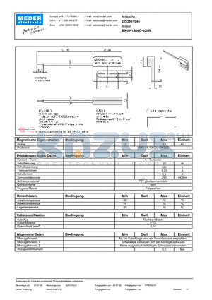 MK05-1A66C-400W_DE datasheet - (deutsch) MK Reed Sensor