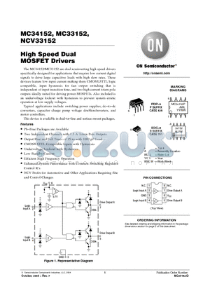 MC34152P datasheet - HIGH SPEED DUAL MOSFET DRIVERS