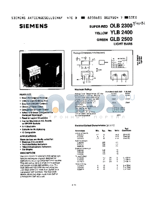 GLB2500 datasheet - LIGHT BARS