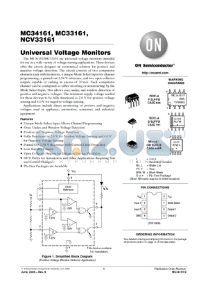 MC34161D datasheet - Universal Voltage Monitors