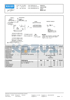 MK06-10-E_DE datasheet - (deutsch) MK Reed Sensor