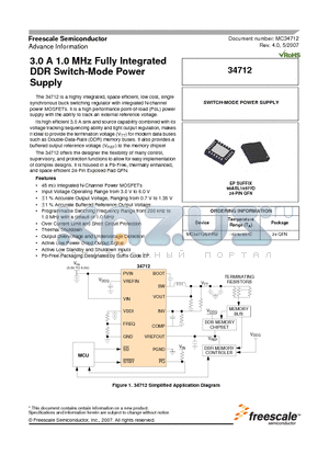 MC34164-3 datasheet - 3.0 A 1.0 MHz Fully Integrated DDR Switch-Mode Power Supply