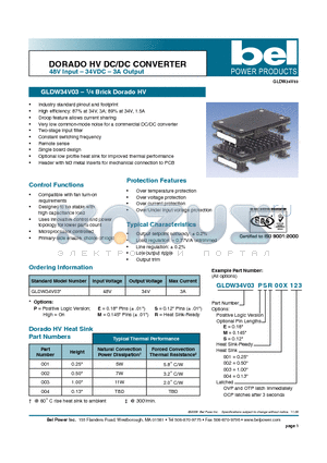 GLDW34V03 datasheet - DORADO HV DC/DC CONVERTER