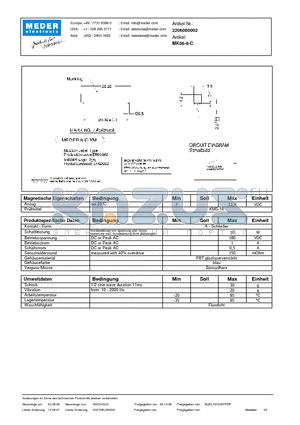 MK06-8-C_DE datasheet - (deutsch) MK Reed Sensor