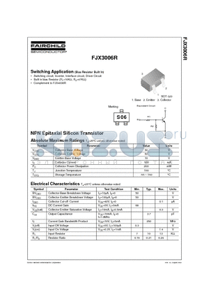 FJX3006R datasheet - Switching Application