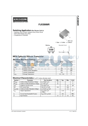 FJX3009R datasheet - Switching Application