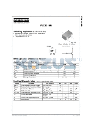 FJX3011R datasheet - Switching Application