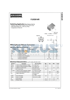 FJX3014R datasheet - Switching Application