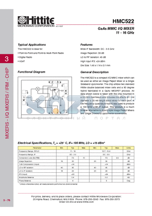 HMC522_09 datasheet - GaAs MMIC I/Q MIXER 11 - 16 GHz