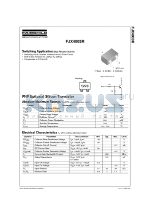 FJX4003R datasheet - Switching Application