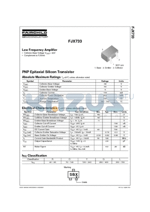 FJX733 datasheet - Low Frequency Amplifier