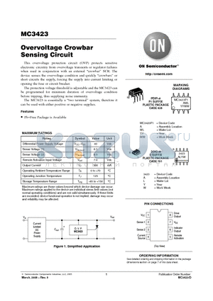 MC3423 datasheet - Overvoltage Crowbar Sensing Circuit