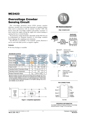 MC3423DG datasheet - Overvoltage Crowbar Sensing Circuit