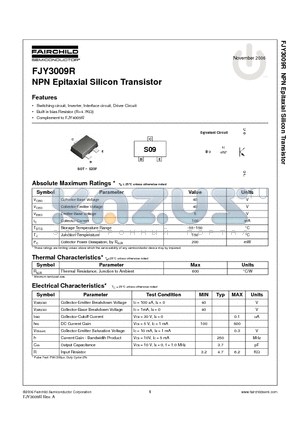 FJY3009R datasheet - NPN Epitaxial Silicon Transistor