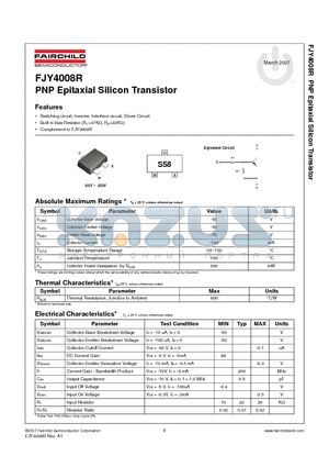 FJY4008R datasheet - PNP Epitaxial Silicon Transistor